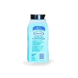 Jacuzzi Ultra Spa Conditioner bottle for hot tub maintenance.